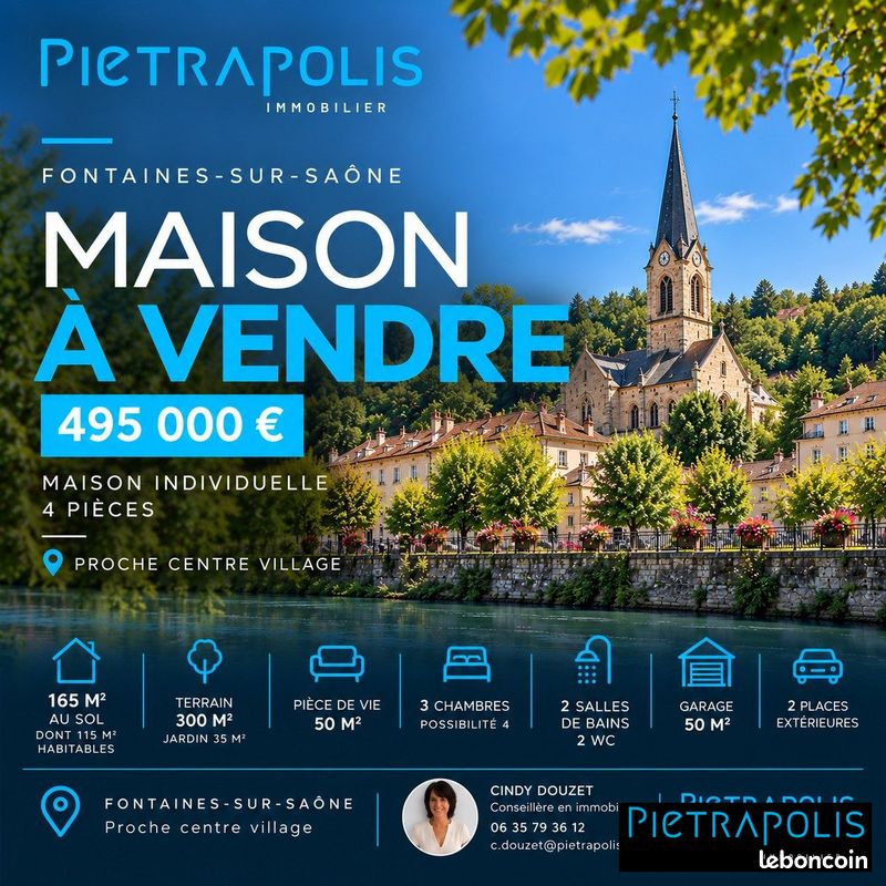 Maison 4 pièces 115 m² · à Fontaines-sur-Saône · 115 m² · 495 000 €