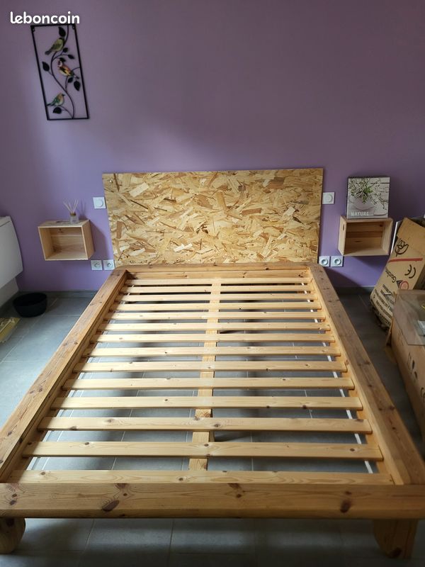 Cadre de lit en pin (image 1)