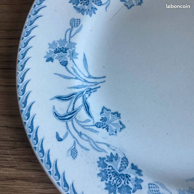 Assiette Luneville ancienne modèle Lutèce fleur oeillet (image 4)
