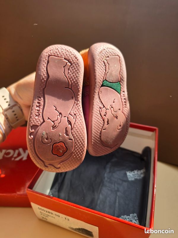 Chaussures bébé Kickers fille en cuir rose maintient Pointure 20 pied (image 6)