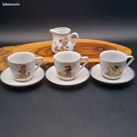 Tasse A Dejeuner Ancien Plateau De Dinette En Porcelaine – Pour Poupée Ou Jouet Vintage – Occasion Jouet Bebe