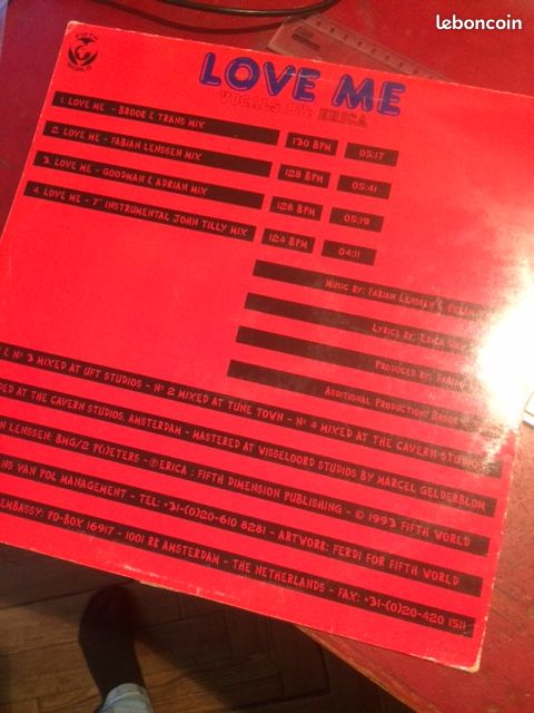 Vinyle EP Erica* – Love Me -electro house (image 1)
