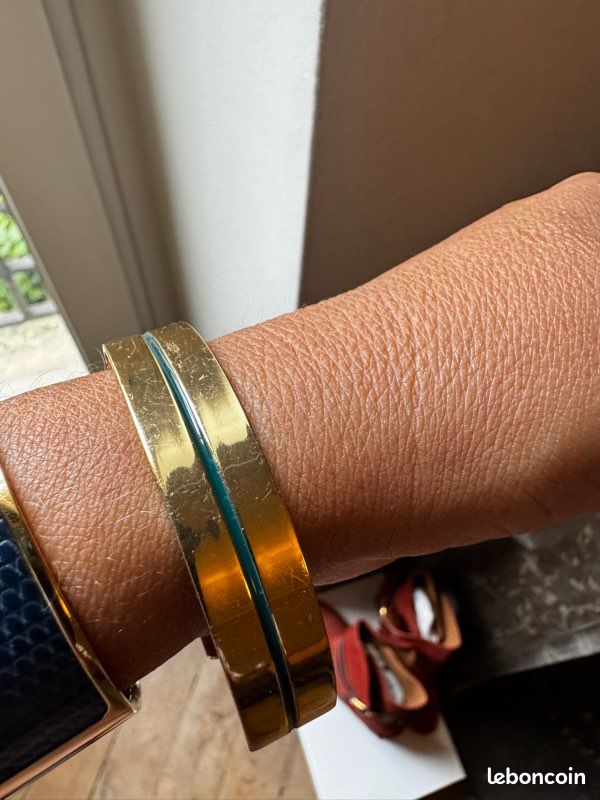 Joli Bracelet jonc doré et bleu Louyetu (image 1)