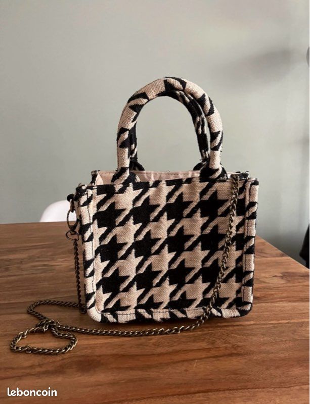 Sac Bandoulière Sac Pied De Poule H&m Sac En Tissu Pied De Poule H&M Beebs  By Kiabi