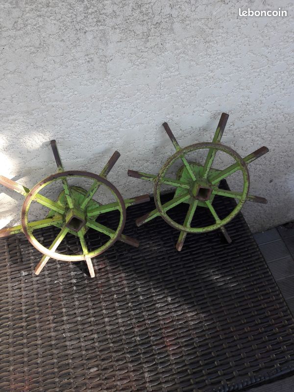 2 roues agricoles anciennes acier – pièce machine / bricolage (image 14)