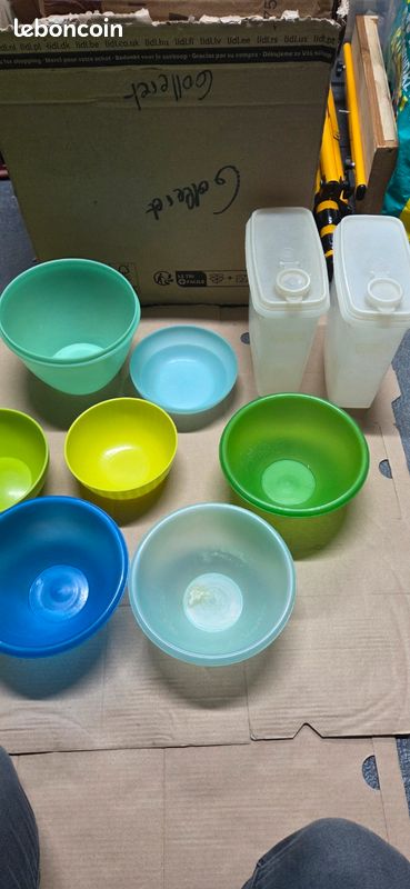 Lot de 6 saladiers vintage Harvest Yellow Tupperware avec grand bol à salade et 4 saladiers