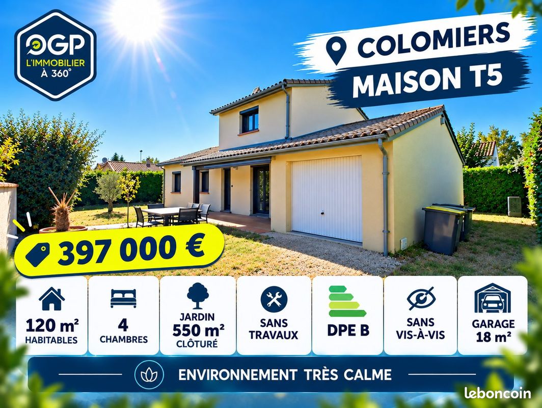 Maison 5 pièces 121 m² · à Colomiers · 121 m² · 397 000 €