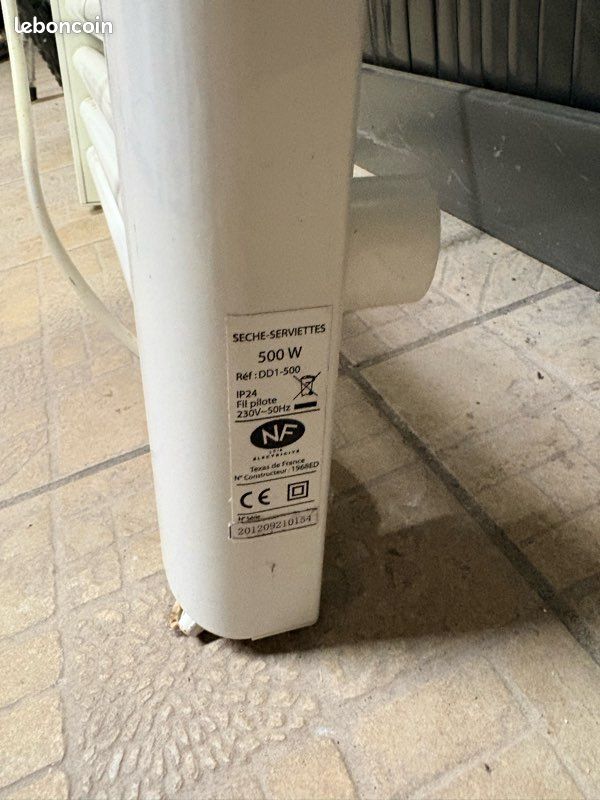 Sèche-serviettes électrique 500 W – fil pilote (image 3)