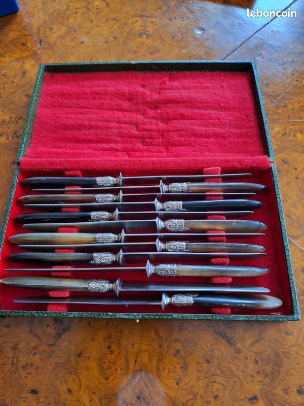 12 Couteaux anciens manche en corne (image 1)
