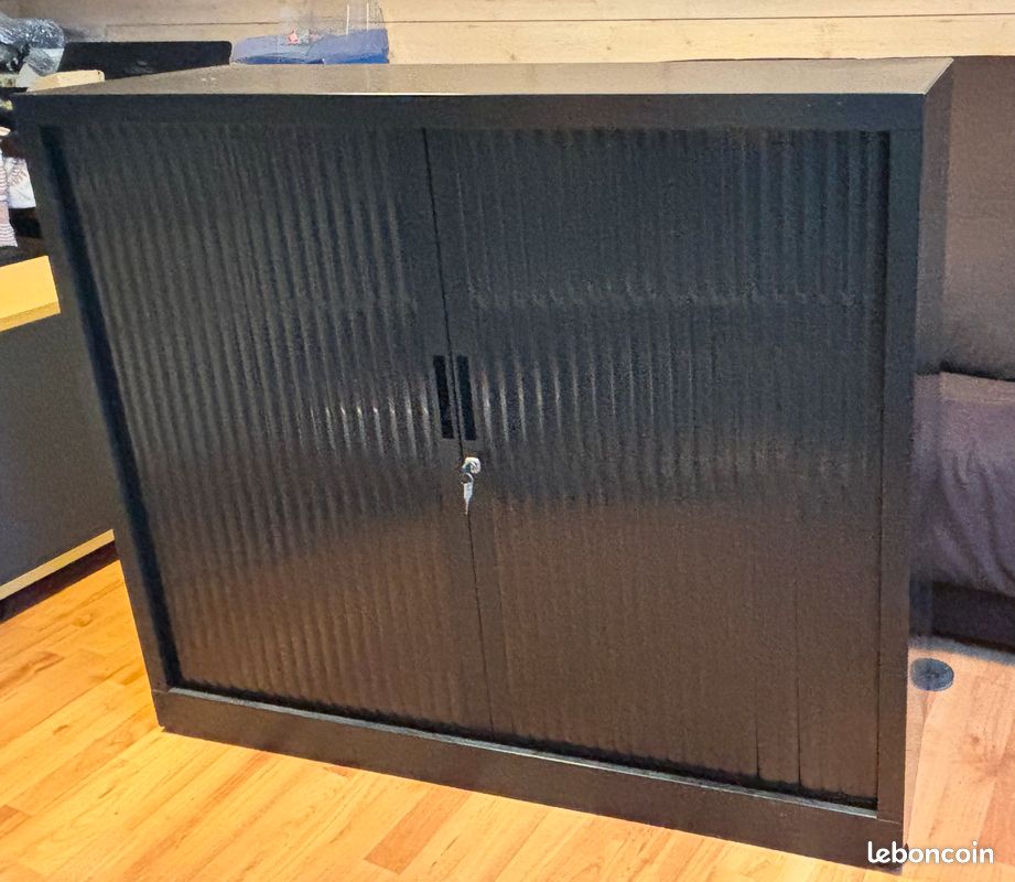 Armoire basse métallique noir  Burotri : Mobilier de Bureau d