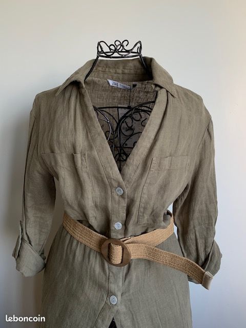 Ceinture Zara Robe Chemise Longue Robe Chemise Longue Lin Zara XS