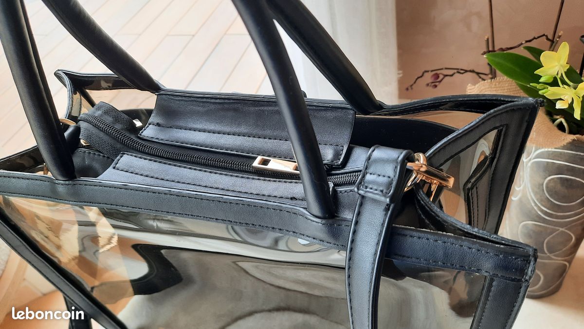 Sac bandoulière transparent et pochette intérieure (image 4)