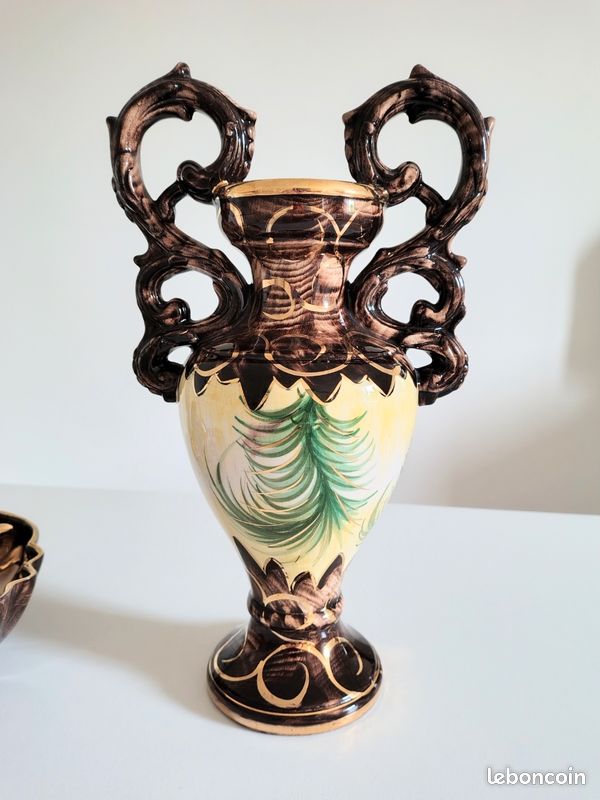 Ensemble vase + plat H.Bequet Quaregnon vintage (image 6)