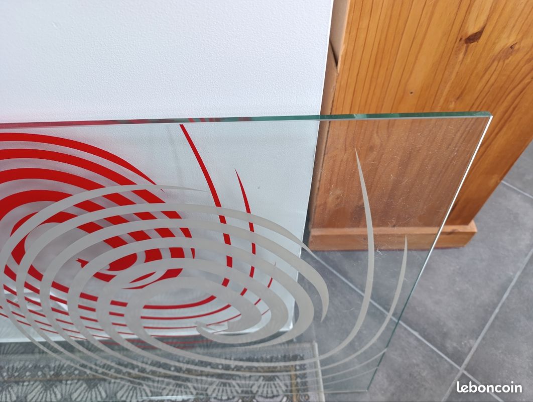 PLAQUE VERRE. Bureau ou table (image 1)