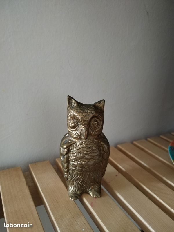 Vintage Brass Owl Figurine Statue 10cm (image 3)