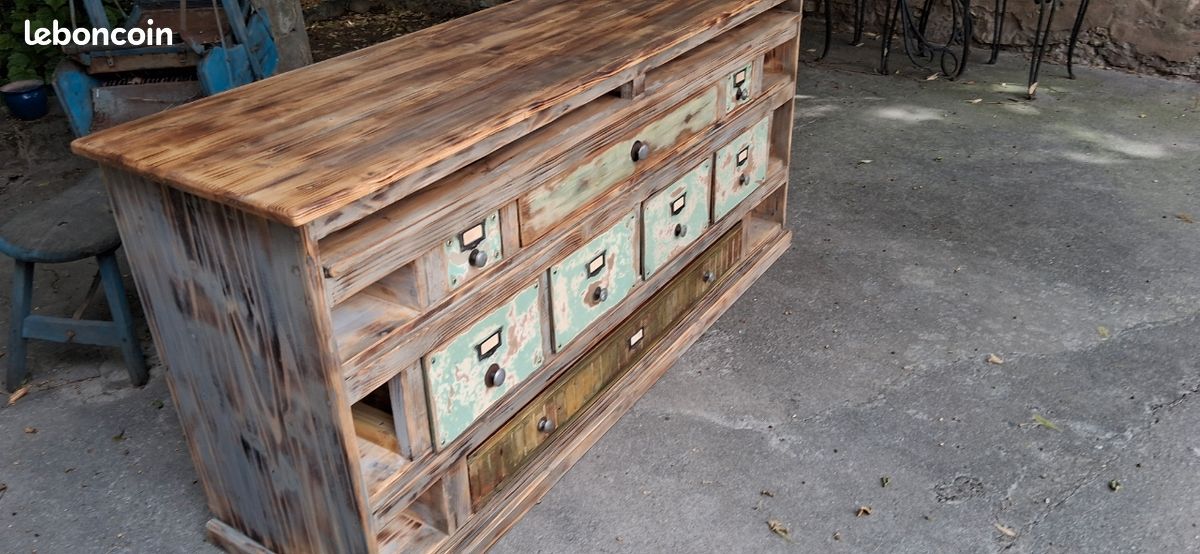Meuble de métier comptoir de quincaillerie dim 175x50x83 (image 5)