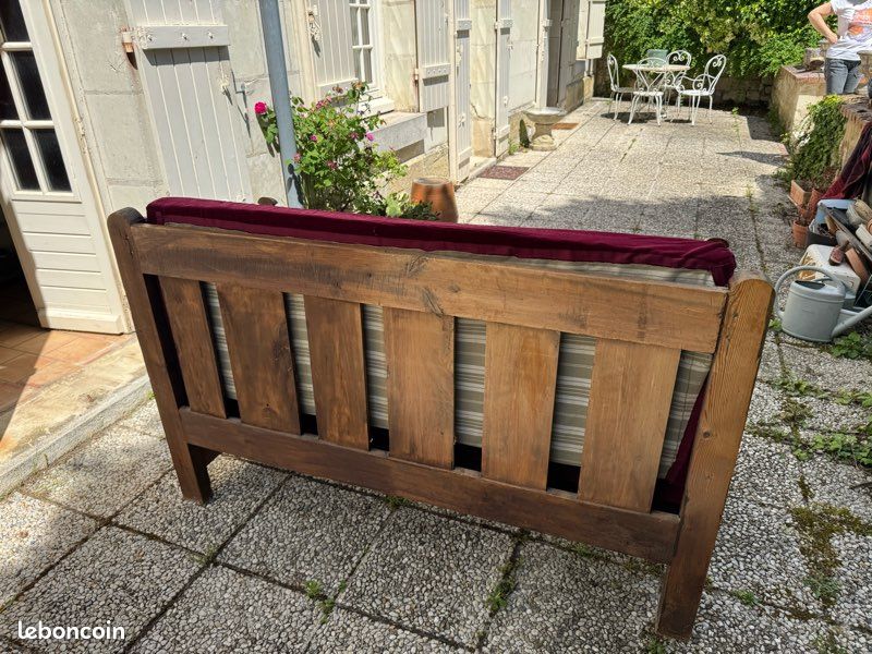 Banquette ancienne style rustique – idéale manoir / château (image 2)
