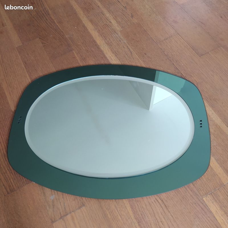 Miroir vintage salle de bain en verre ISA Bergamo vers 1980 (image 4)