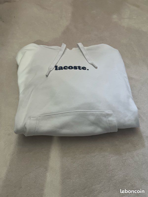 Sweat à capuche Lacoste blanc (image 3)