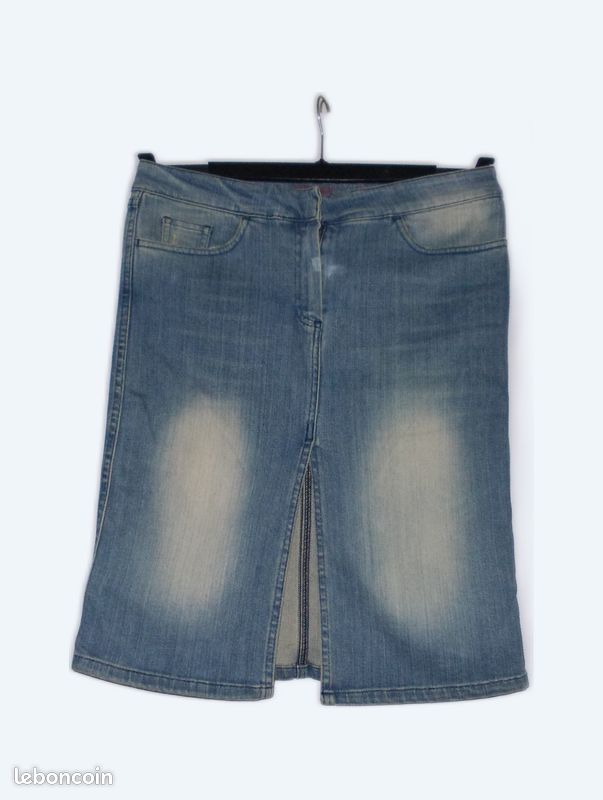 Jupe en jeans droite fendue 40 (image 3)