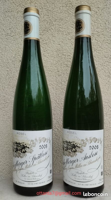 Egon Muller Scharzhofberger Spatlese et Auslese 2008 (riesling de Moselle) (image 1)