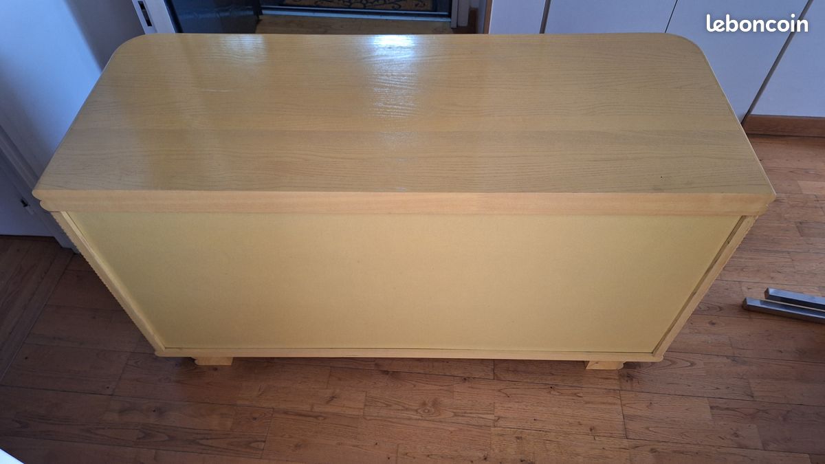 Commode contemporaine en rotin laqué et bois massif en bon état (image 2)