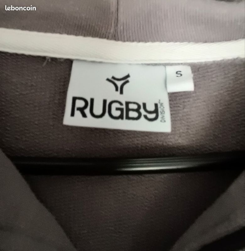 Gilet à capuche gris de la marque Rugby Division, Taille S (image 3)