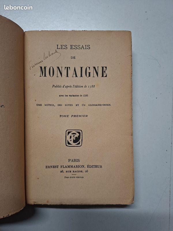 A9 Montaigne Les Essais Flammarion 4 tomes complets Meilleurs auteurs classiques (image 4)