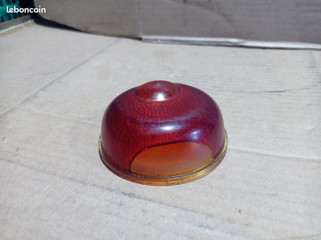 Cabochon en verre feu AR avec éclairage de plaque Citroen traction/AC4/peugeot 202/moto/tracteur voiture ancienne (image 3)