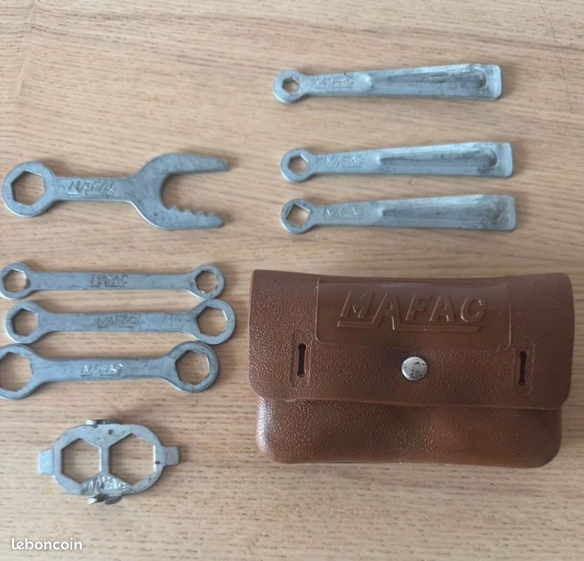 Kit d'outils vintage Mafac selle vélo clé marron sacoche de siège