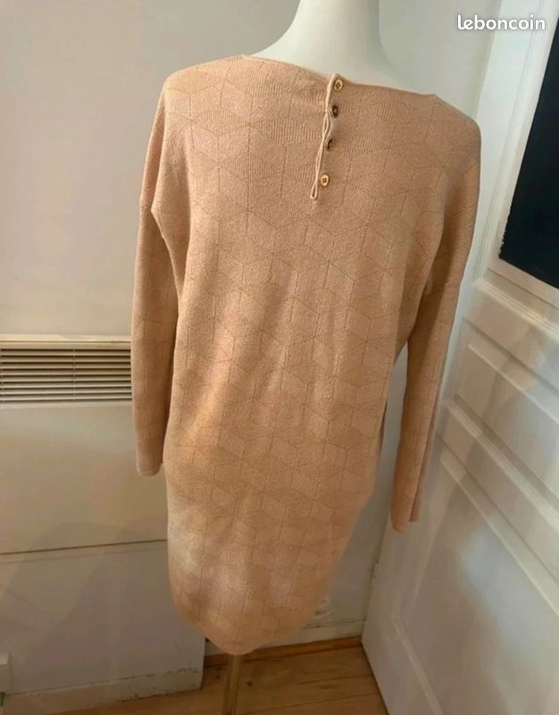 Frnch robe pull beige doré taille M/L (image 5)