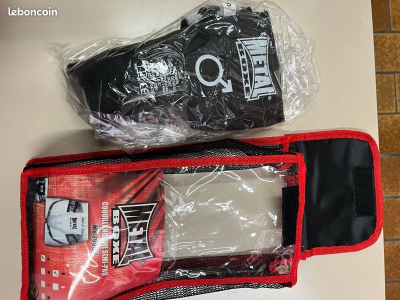 Metal Boxe Coquille De Protection Semi-Pro Homme - Noir | Pour Self-Défense, Taekwondo, Boxe Pieds-Poings