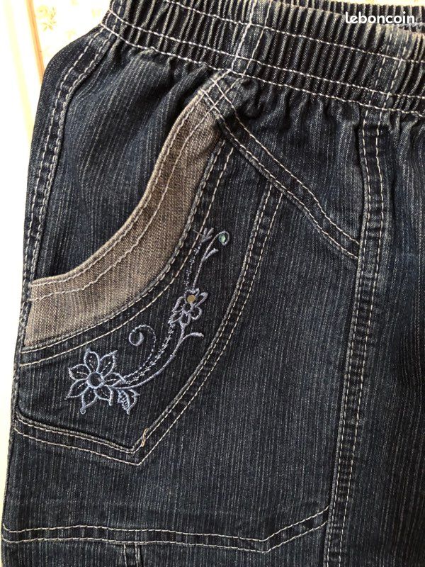 Pantalon bleu femme en Jean grande taille 46 (image 1)