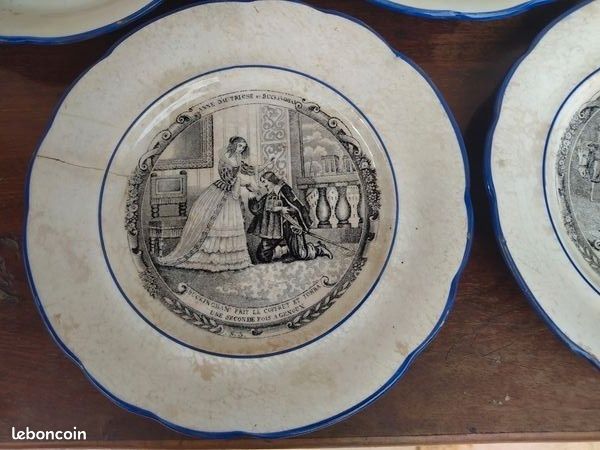 5 assiettes parlantes Mousquetaires HB de Choisy le roi (image 6)