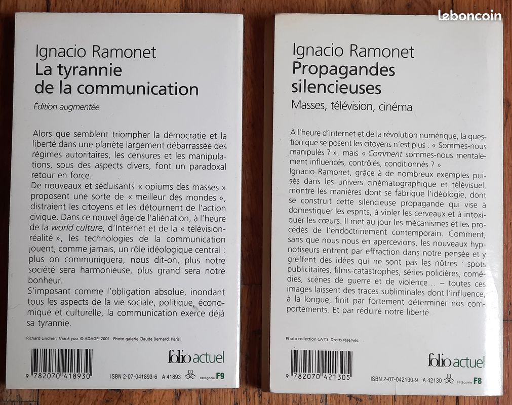 [LIVRES] Ignacio Ramonet • Propagandes silencieuses +1 • Lot de 2 livres • #tombooks (image 2)