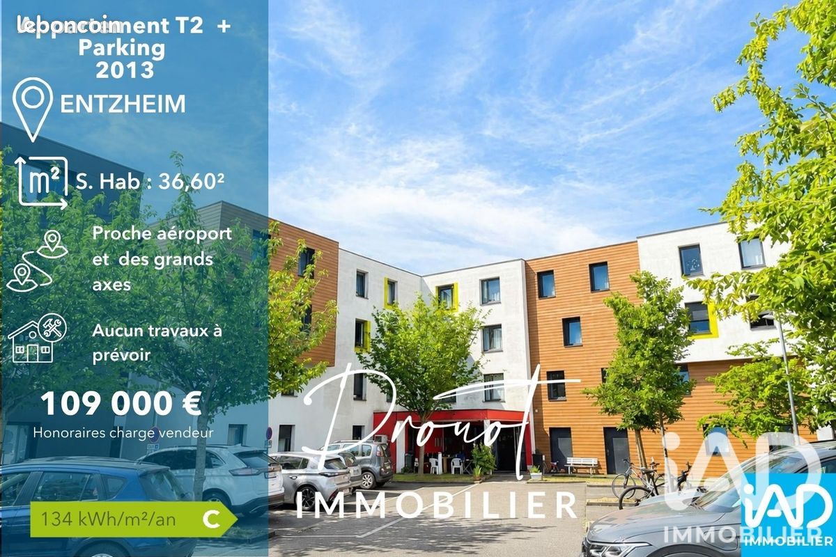 Appartement 2 pièces 37 m² · à Entzheim · 37 m² · 109 000 €