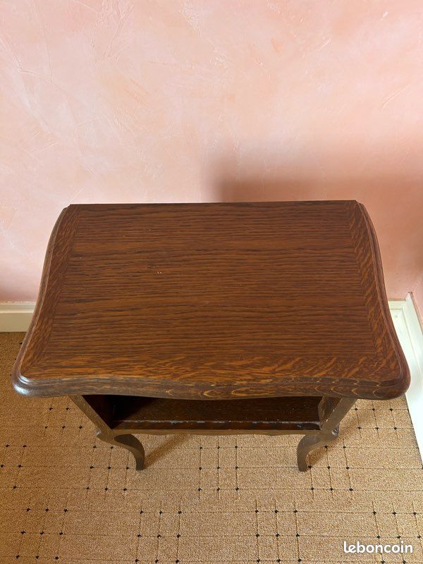 Table de chevet vintage en chêne – style Louis XV / campagne chic (image 2)