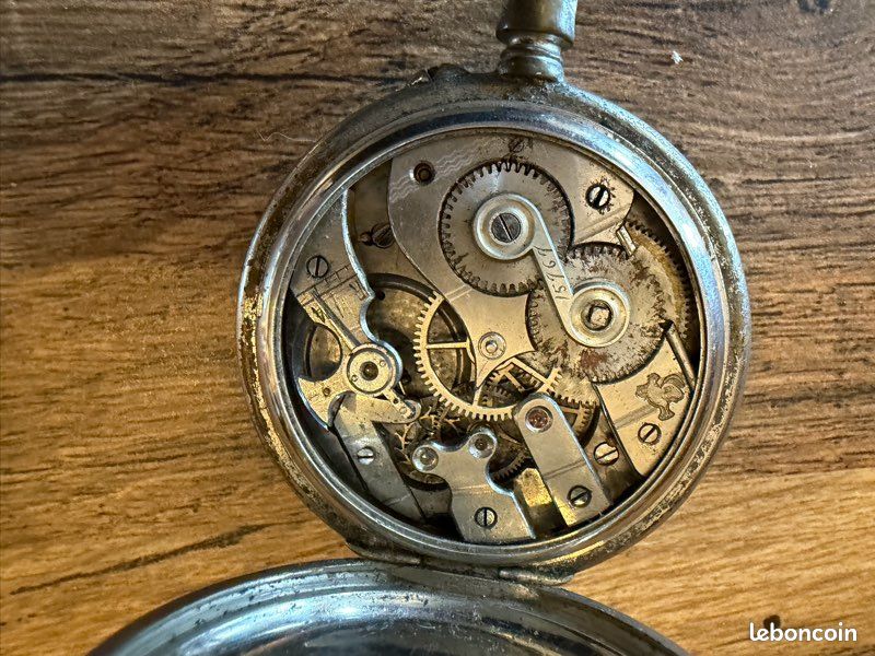 Ancienne Montre Gousset Argentée Vintage - Marque Populus - À Restaurer - Occasion