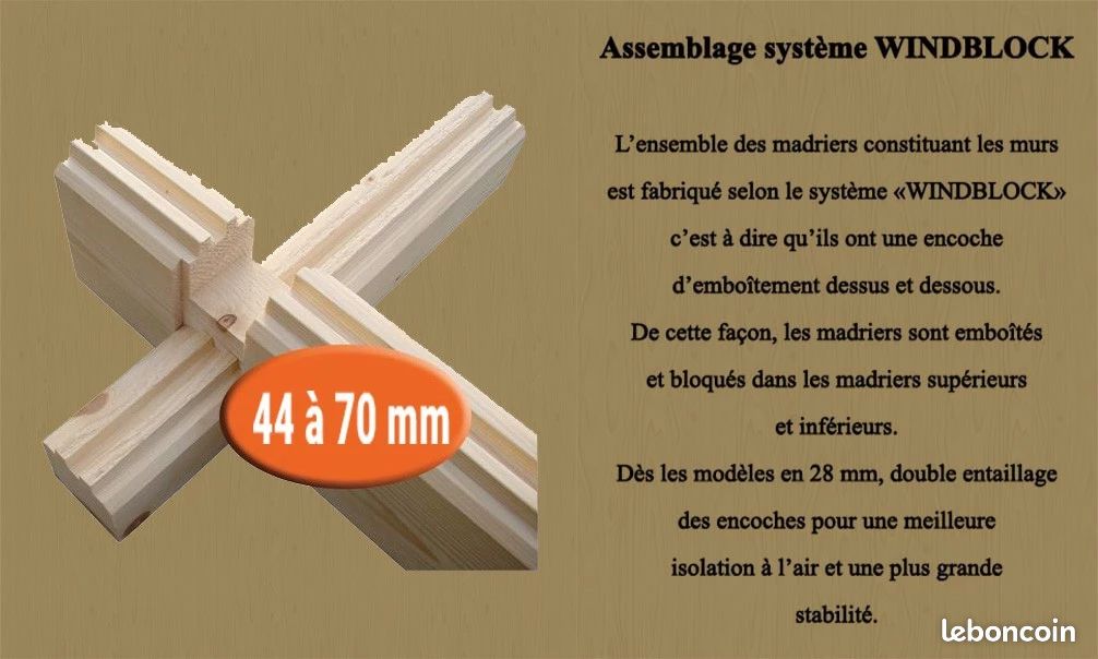 Abri de jardin LAVAL 44mm - 15.68 m² intérieur (image 3)