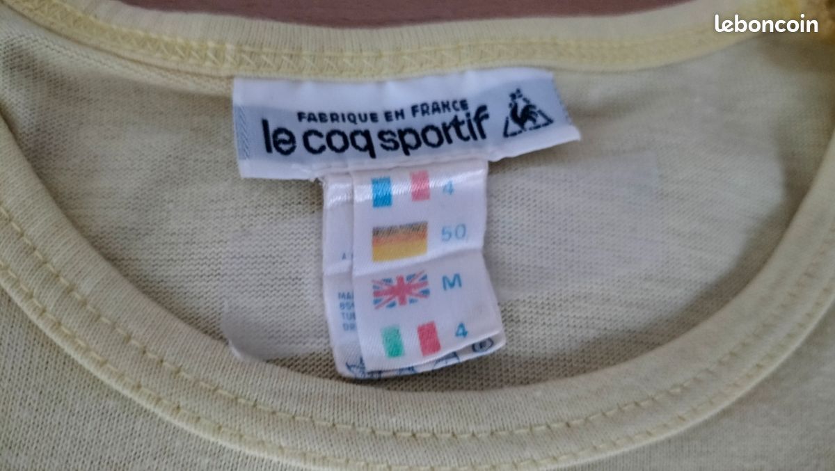 Maillot Le Coq Sportif Vintage Orange – Années 70, Coton Made In France, Taille S