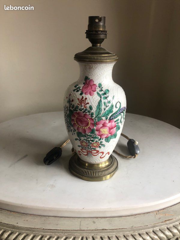 Pied de lampe fin XIXe porcelaine de Sanson (image 2)