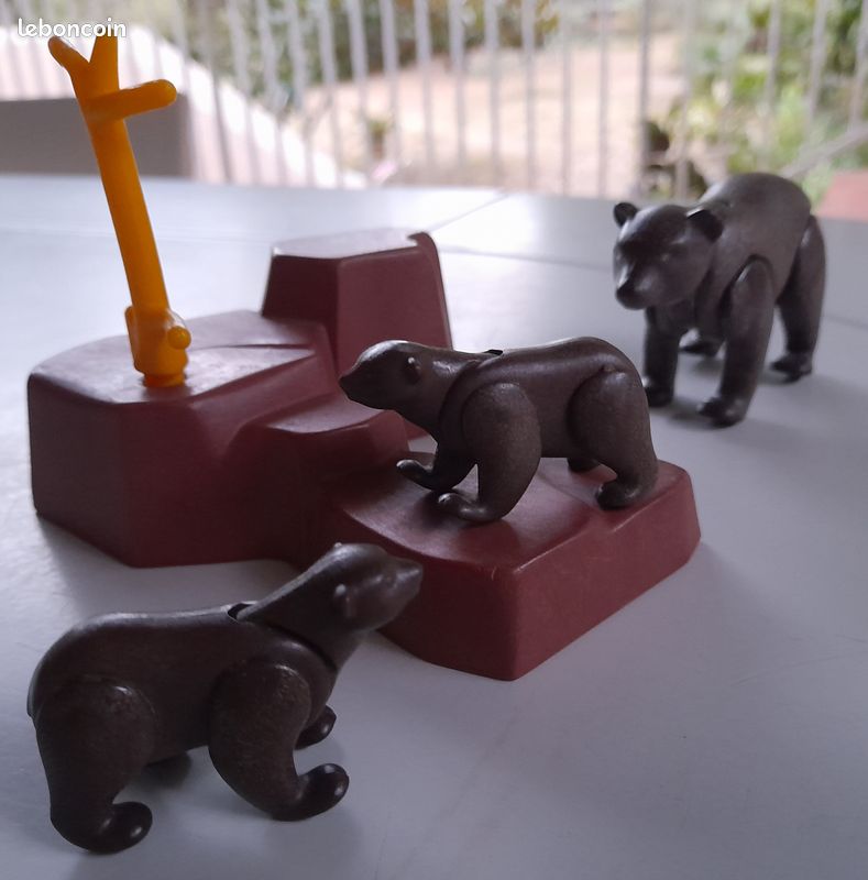 Figurine Playmobil Ours Noir Grizzly - Référence 0704241, Occasion