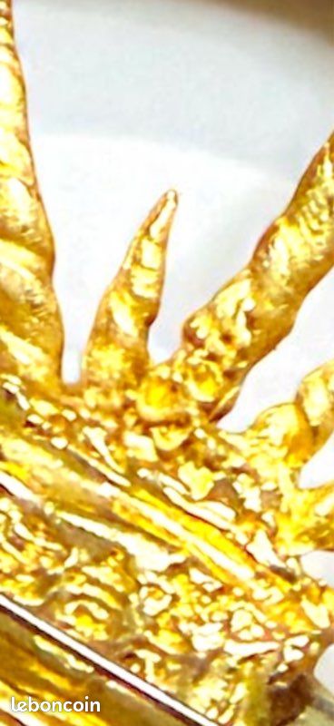 Bijoux Fantaisies Vintage Broche, Brooch - Soleil Doré Signée Yves