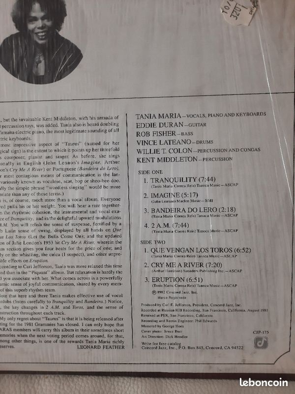 Disque vinyle 33 tours Tania Maria (image 2)