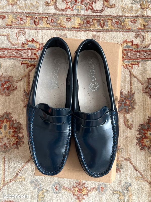 Mocassins cuir bleu marine Chaussures