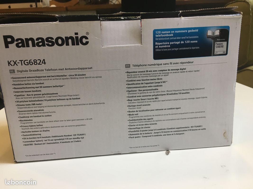 Téléphone numérique sans fil avec répondeur : Panasonic KX‑TG6824 (image 4)