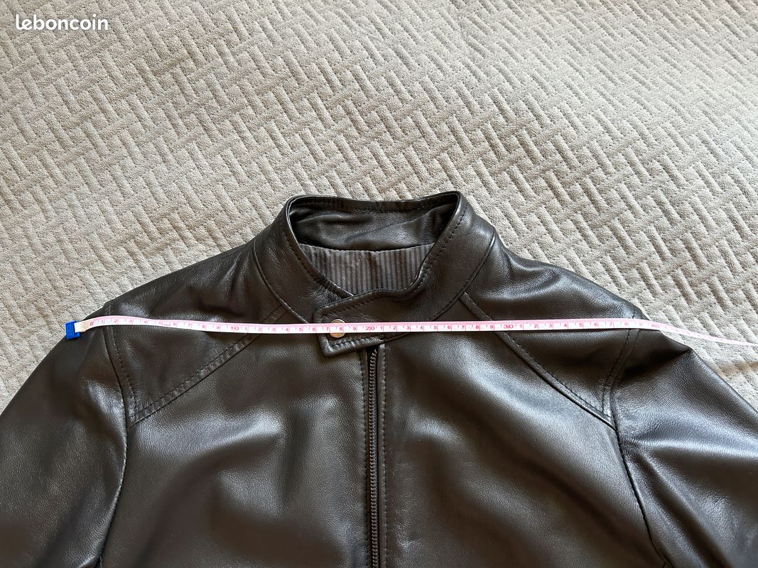 Blouson Hommes ou femmes cuir véritable d’Arienzo Italie Taille 44 / Neuf (image 5)