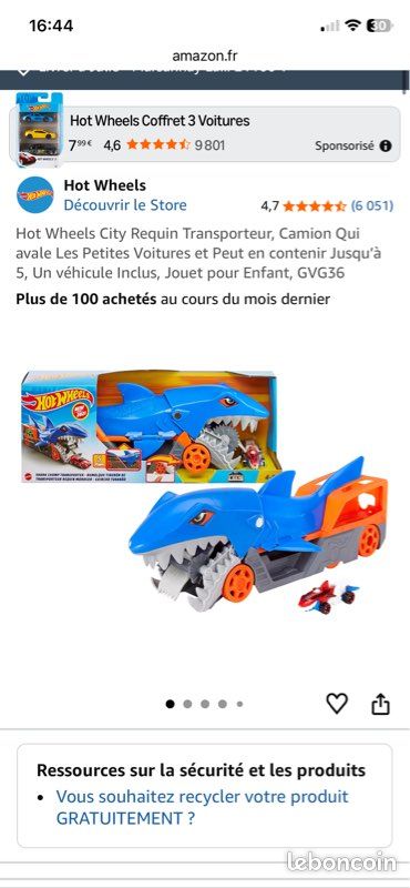 Lo Hot Wheels maxi looping transporteur requin qui avale et transporteur dragon (image 8)