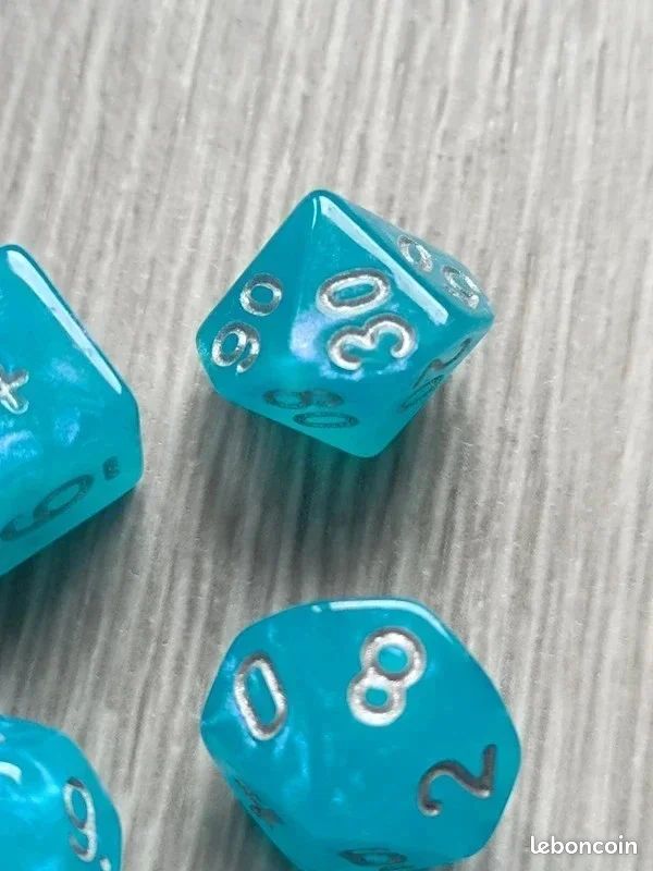 🎲Set de dés RPG (jeu de rôle) – 7 dés polyédriques – Couleur bleu – Neuf (image 6)