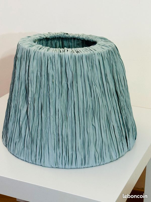 Abat-jour tissu conique IKEA HEMSTA vert , 36x26 cm , très bon état (image 1)